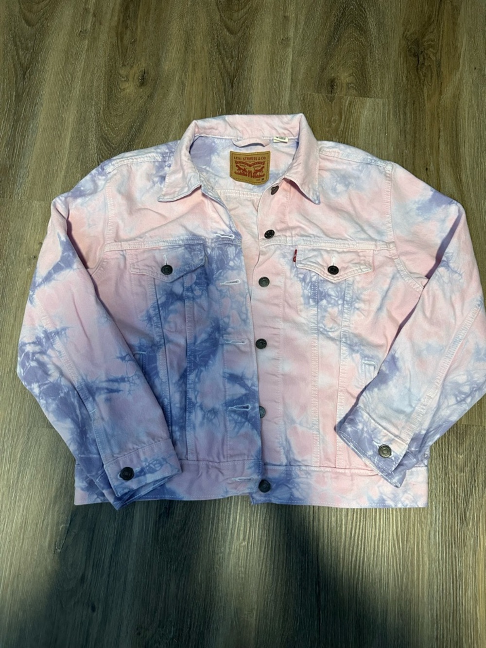 Levi's Pastel Pink and Lavender Tie-Dye Denim Jacket